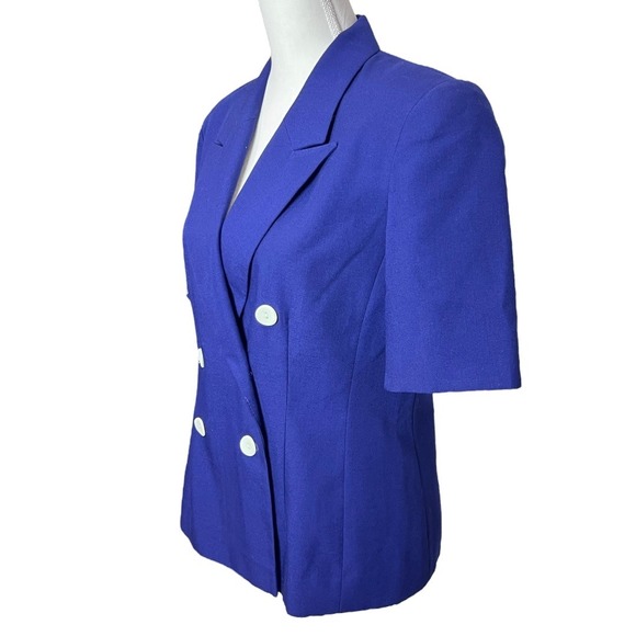 VTG Pendleton Classic Women's Blazer SZ 6 Blue Short Sleeve Double Breasted USA - Picture 3 of 14